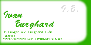 ivan burghard business card